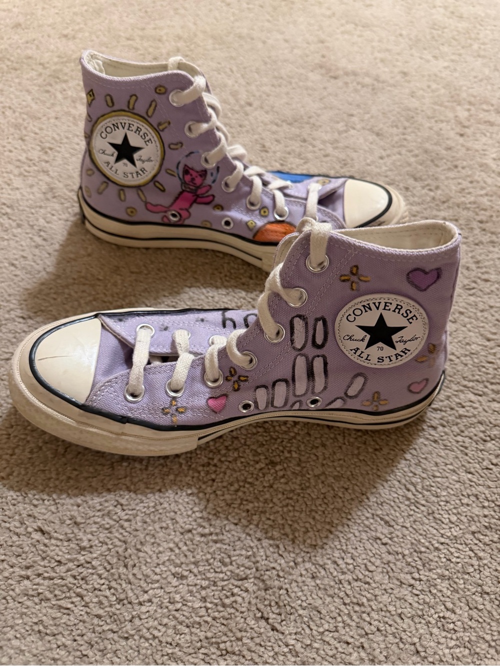 Converse Chuck Taylor All Star Lilac Hand-Painted High Tops